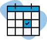 Icon of calendar with date checked
