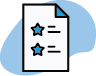 Icon of sheet with star bullets