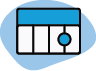 Icon of table with dot