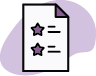 Icon of report with starred bullet list