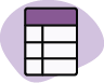 Icon representing a table with columns and rows