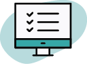 Icon of screen with checklist