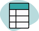 Icon representing a table with columns and rows