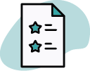 Icon of report with starred bullet list
