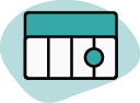 Icon showing a dot representing student performance level