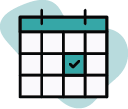 Icon of calendar with date checked