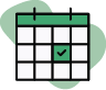 Icon of calendar with date checked