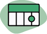 Icon of table with dot