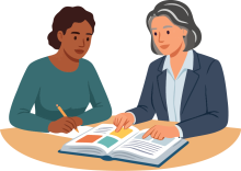 Teacher and teen consulting book